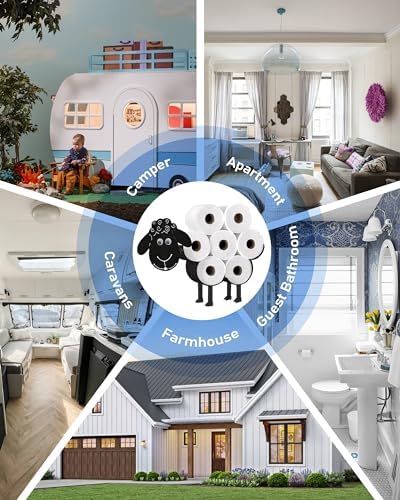 Sheep Toilet Paper Holder, Standing & Wall Mount Toilet Paper Storage - Image 6