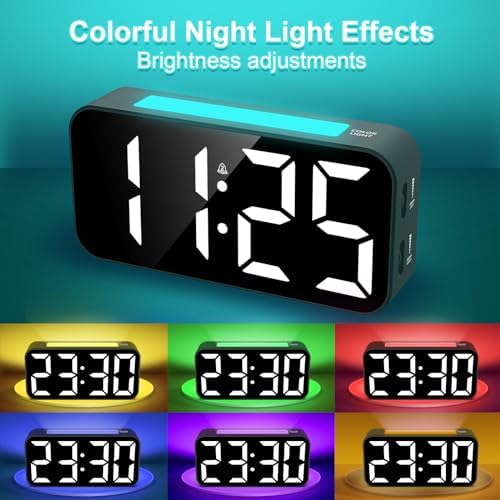 Topski Loud Alarm Clocks for Bedrooms Heavy Sleepers, Digital Clock with Night Light, Large Display, Dual Alarm, Snooze, Dimmable Bedside Alarm Clock for Kids Teens Boys Girls - Image 2