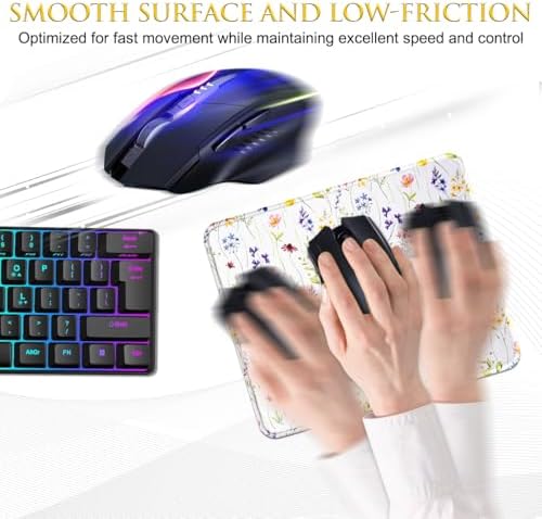 JIKIOU 3 Pack Mouse Pad with Stitched Edge,Portable Size-10.2x8.3in Flowers - Image 4