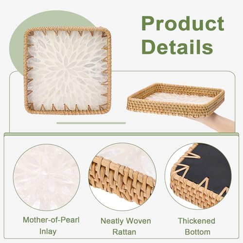 Small Wicker Tray, Handwoven Rattan Key Tray for Entryway Table - Image 6