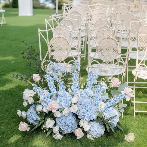 16Pcs Light Blue Delphinium Artificial Flower 33.5'' Long Stem Blue Flowers - Image 3
