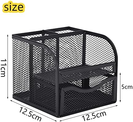 Metal Mesh Pen Holder Desk Organizer Pencil Holder Pencil Organizer Stationery Organizer Pen Pot Makeup Brush Organizer for Home School Office (Black) - Image 2