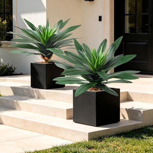 DREAMLOOM Fake Plants, 2 Pcs 21.7 Inch Bromeliads Large Artificial Plants Outdoor Faux Plants UV Resistant Realistic Tropical Greenery Outside for Planter Porch Patio Yard Garden Indoor - Image 7