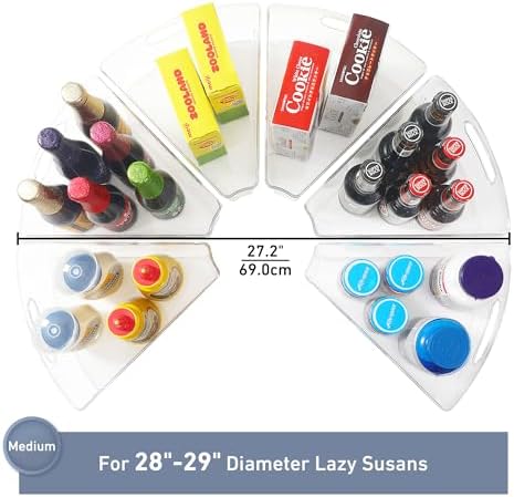Leeden Lazy Susan Cabinet Organizer, 1/8 Wedge Bins for 28in, 6 Pack - Image 6