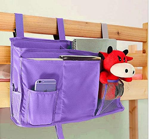 Sugaroom Purple Bedside Storage and Organizer - Hanging Caddy for Bed Rails, Bunk Beds, Dorm Rooms and More - Image 2