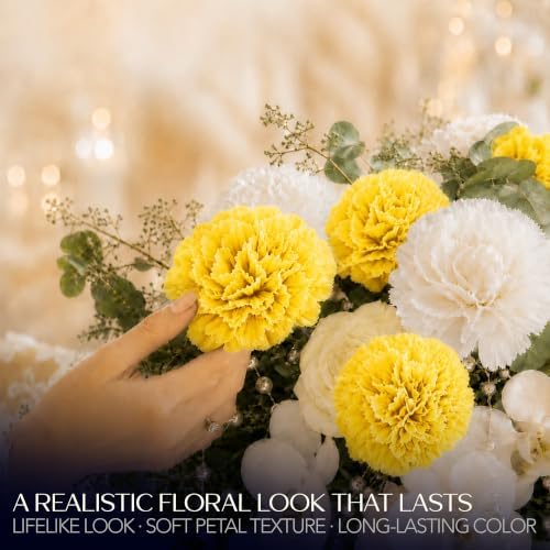 Royal Imports Carnation Artificial Flowers for Weddings – Yellow 100pk - Image 6