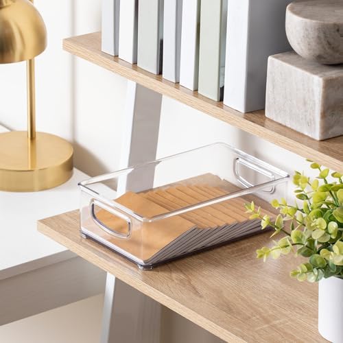 iDesign Stackable Storage Bins, 4 Different Sizes, 4 Pack, Clear - Image 6