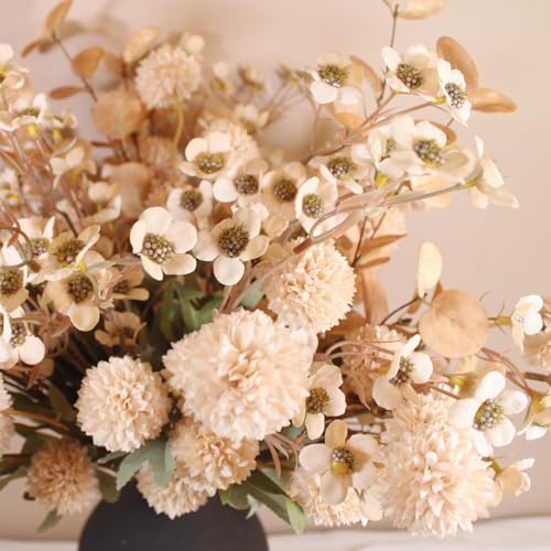 Beige Silk Flower Arrangements Decor, Large Floral Centerpieces For Tables - Image 3