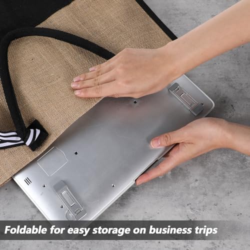 2 Pcs Keyboard Riser Tilt Stand Laptop Feet Riser Adhesive Keyboard Stands Portable Three Tilt Angle Adjustable, Foldable Laptop Risers with Anti-Slip Pads for More Keyboards Cellphone Laptops - Image 7