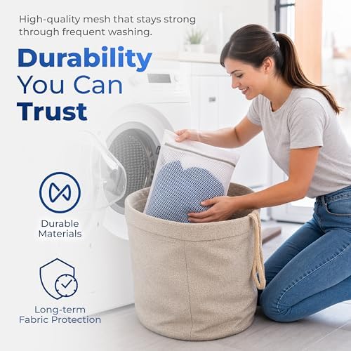 Handy Laundry Zippered Mesh Bags 4-Pack 12"x16", Honeycomb for Delicates - Image 4