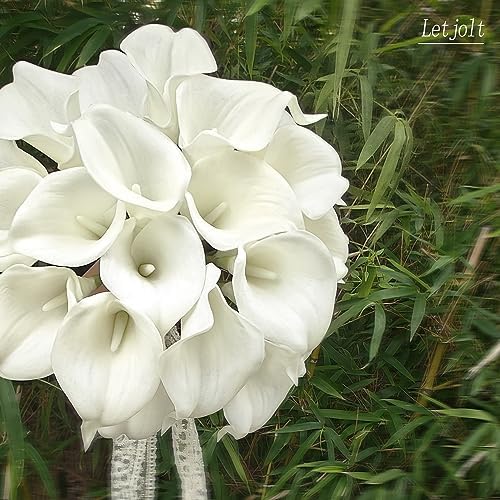 Letjolt White Calla Lily Artificial Flowers 20 Pieces Bouquet - Image 2