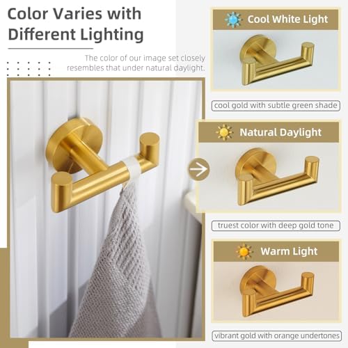 Angle Simple Towel Hook Brushed Dark Gold, Bath Towel Holder Wall Mount - Image 3