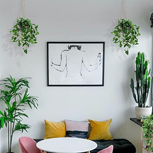 TNNTOPELE 2 Pack Hanging Plant Fake Plants with Pots for Indoor Outdoor - Image 4