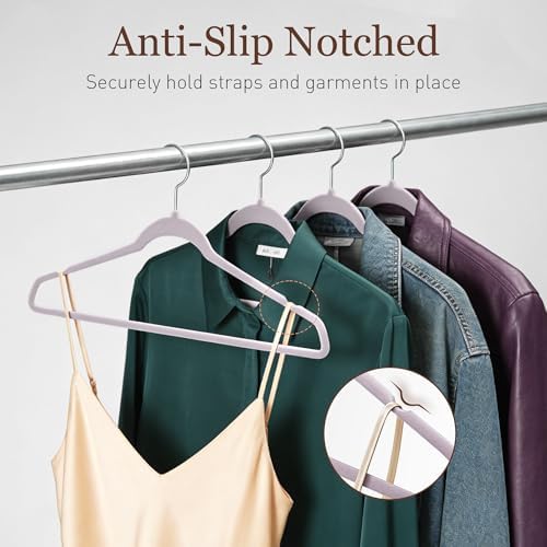 Velvet Hangers 30 Pack, 17.5" Non-Slip Clothes Hangers, Purple - Image 4