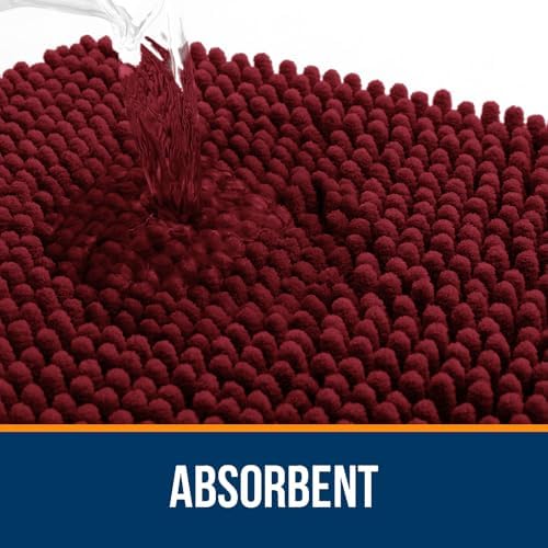 OLANLY Bathroom Rugs 32x20, Extra Soft Absorbent Chenille Bath Rugs - Image 4