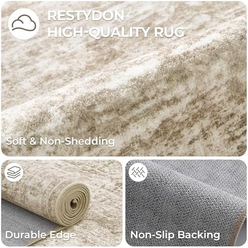 2x6 Runner Rug Non Slip,Washable Hallway Runner Rug,Brown - Image 7