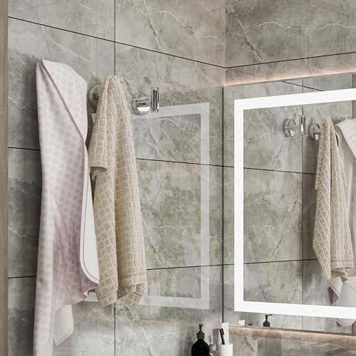 4 Pack Bath Towel Hooks, Wall Mount Towel Holder Chrome Finish Towel Rack, Heavy Duty Robe Coat Loofah Hooks for Shower, Kitchen,Hotel, Pool Tile, Brick Modern Style Decor Wall Hooks - Image 5