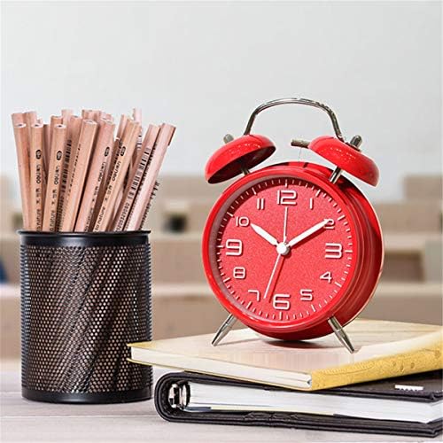 TXY Classical Twin Bell Alarm Clock for Bedroom with Stereoscopic Dial, Frosted Shell, Backlight, Extra Loud Machinical Ringtone, Battery Operated Loud Alarm Clock for Home Office (Red) - Image 6