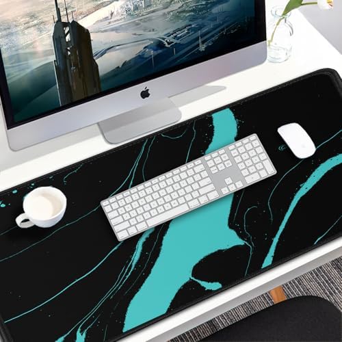 Gaming Mouse Pad, 31.5x15.7 inch Large Extended Computer Keyboard Mouse Mat, Water Resist Non-Slip Mousepad Rubber Base Long XXL Desk Mouse Pad for Work & Gaming, Office & Home, Black Blue - Image 7