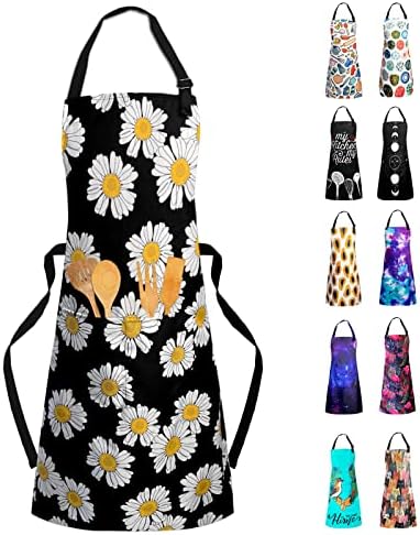 Adjustable Waterproof Apron Bib Apron with 2 Pockets Cooking Kitchen Aprons for Women Men Chef by WelcomeToSosolong