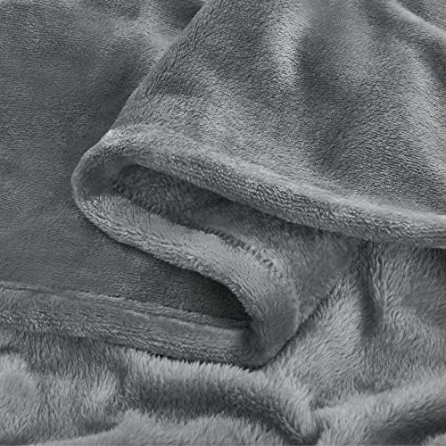 BEDELITE Fleece Blanket Soft Plush Full Bed Blanket Grey 84"x90" - Image 6