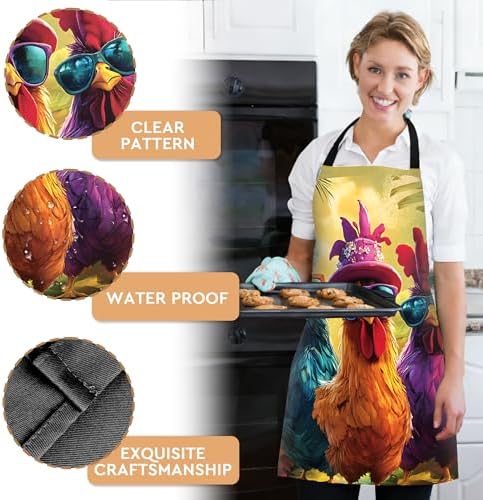 Adjustable Baking Aprons for Women - Cooking Aprons for Women with Pockets, Perfect for Baking Cooking Gradening - Image 3