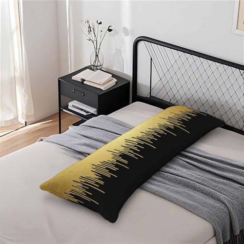 Luxury Lines Rectangle Body Pillow Covers Vertical Stripes Gold Black 20"X54" Couch Body Pillow Pillowcase Decorative Home Body Pillows Bed Pillow Cushion Covers for Sofa Car Shop - Image 7