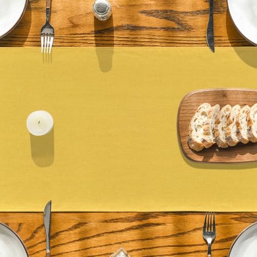 Artoid Mode Yellow Table Runner, Seasonal Summer Fall Washable Kitchen Dining Table Decoration for Home Party Decor 13x108 Inch - Image 3