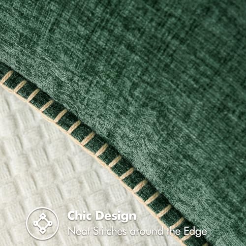 MIULEE Decorative Couch Throw Pillow Covers 16x16 Inch Dark Green 2 Pack - Image 2