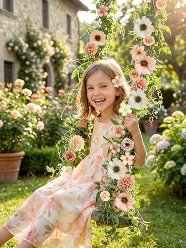 rongflower Mini Artificial Flowers for Crafts, 45 Pcs Nude Color Silk Fake Flowers Assorted Faux Roses Peonies Daisies Bulk for Wedding Decor Graduation Cap Cake Topper Home DIY - Image 5