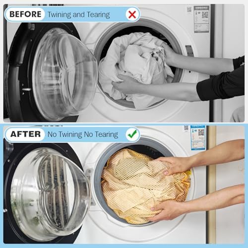 3Pcs Mesh Laundry Bags Washing Machine Mesh Wash Bags Jumbo for Delicates Clothes,Bed Linen,Toys with Drawstring Closure Sturdy(3 XXLarge 28 x 26 Inches, Yellow) - Image 2