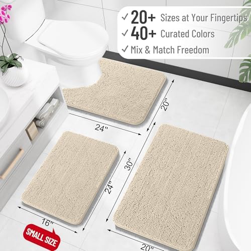 OLANLY Toilet Rugs U-Shaped 24x24, Soft Absorbent Chenille Contour Rugs - Image 2