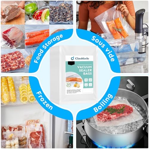 Vacuum Sealer Bags for Food Quart 8"x12" 100 Pcs Seal a Meal Bag, Food Saver Bags Sous Vide Bags Pre-cut Thick BPA-Free Textured Heavy Duty Vacuum Seal, Meat Cheese Dry Goods - Image 4