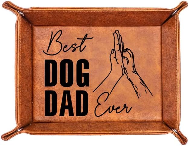 Dog Gifts For Men - PU Leather Desk Organizer Accessories, Unique Funny Dog Dad Birthday Gift For Fathers Day by AZGUAMI