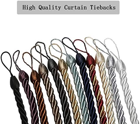 BEL AVENIR Curtain Tiebacks Ropes Tie-Backs,Handmade Holdbacks(Black,4P) - Image 6