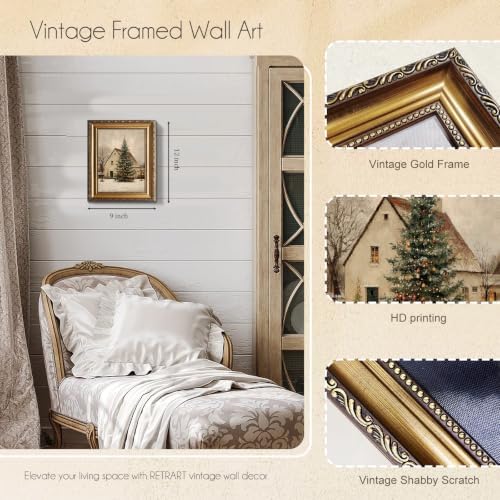 RETRART Vintage Snowman Canvas Wall Art Print, Cottagecore Farmhouse Winter Wall Decor, Rustic Snowman Art Prints for Nursery Bedroom Bathroom Office (8" x 10" - UNFRAMED) - Image 6