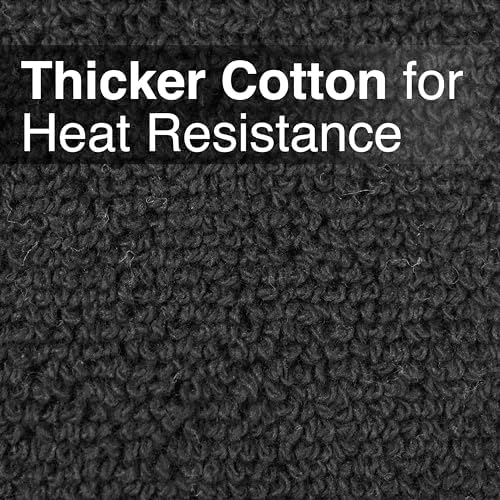 RITZ Terry Pocket Mitt & Hot Pad: Unparalleled Heat Resistant, Durable 100% Cotton – Ergonomically Designed for Optimal Grip – Easy-Care Machine Washable – 2-Pack, Black - Image 3