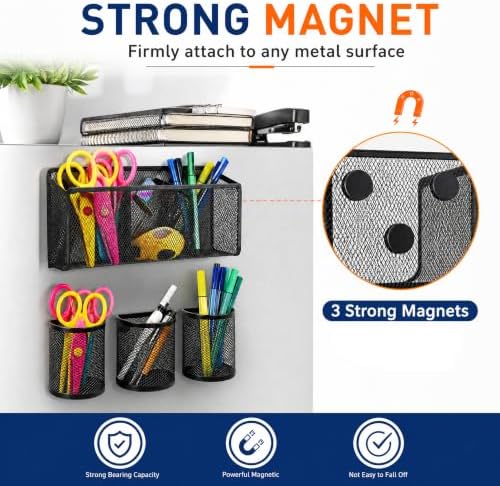 Jucoan 4 Pack Magnetic Pen Holder, Magnetic Locker Organizer Accessories - Image 2