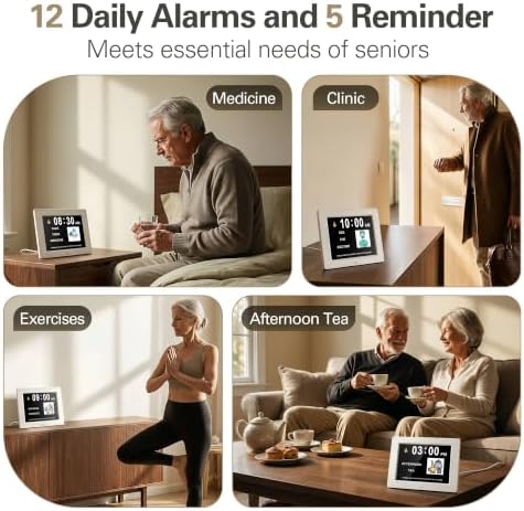 JALL 8" Large Digital Calendar Day Clock for Seniors 2026 - Easy to Read Alzheimer's Dementia Memory Loss Clock for Elderly with IPS Wide Angle，Day & Date, 12 Custom Alarms & Auto-Dimming, Black - Image 5