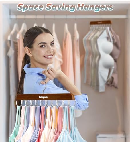 Gomyrod Tank Top Hanger, 2 Pack w/40 Hooks Bra Hanger for Closet Organizer - Image 6