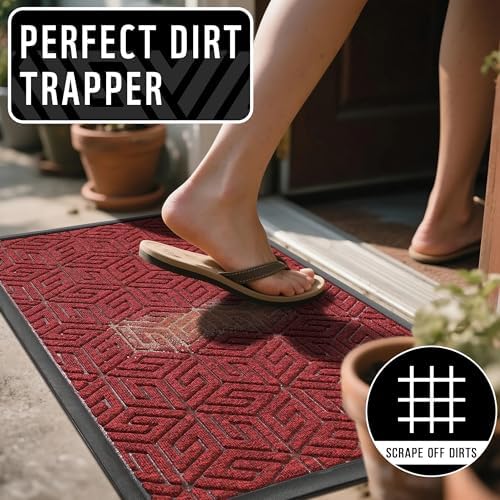 Yimobra Front Door Mat for Outside Entrance, Red, 29.5x17 - Image 4