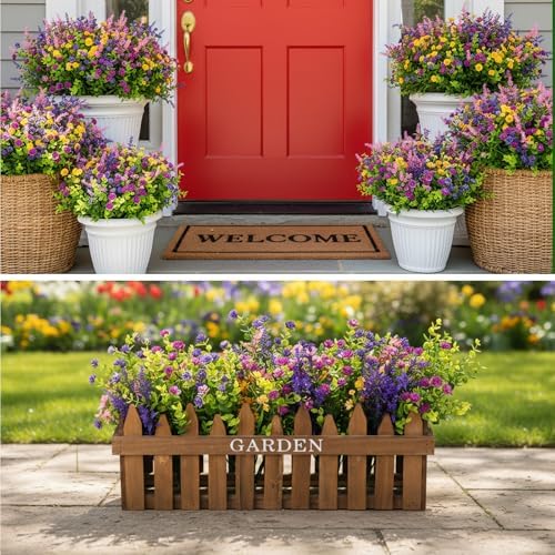CEWOR Mixed Artificial Flowers for Outdoors UV Resistant Faux Flowers - Image 6