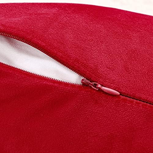 NiNi ALL Red Velvet Throw Pillow Covers 28x28 Pack of 2 Decorative Couch - Image 5