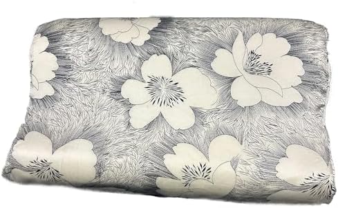 Silk Pillowcase for Memory Foam Pillow Neck Pillow, Pure Mulberry Silk Pillow Case for Cervical Pillow Contour Pillow (Grey White Flower, 21"" x 14.5"" x 4.9""/4.2""), ZT19114M by Cozysilk%7CBringNatureHome