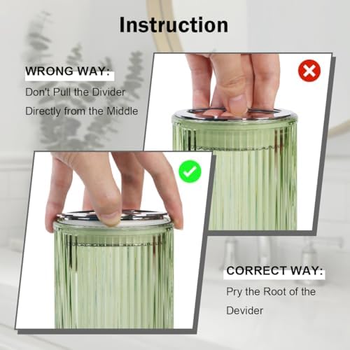 Green Toothbrush Holders for Bathrooms, 2pcs Glass Toothbrush Holder and 12oz Bathroom Tumbler Cup Set, Silver Tooth Brush and Toothpaste Organizer for Bathroom Vanity Countertop - Image 3