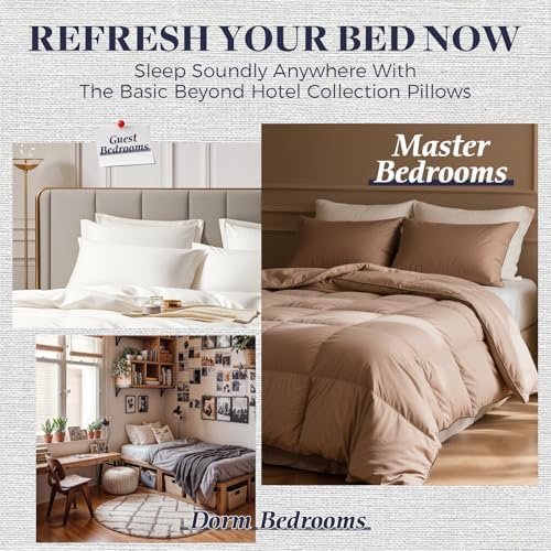 Basic Beyond Queen Size Pillows for Sleeping - Soft Down Alternative Pillows Luxury Hotel Collection Bed Pillows Queen Size Set of 2,Grey,20x28 Inches - Image 7