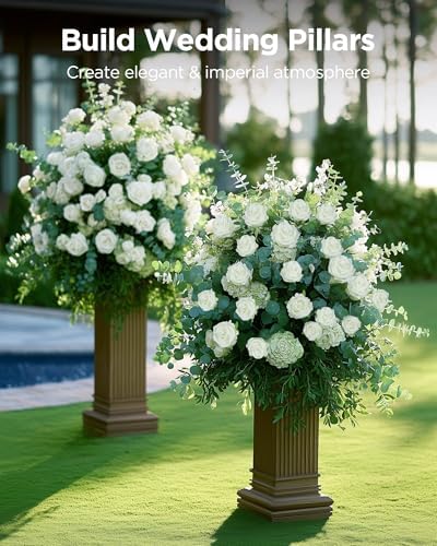 InnoGear White Roses Artificial Flowers 50 Pcs Fake Velvet Silk Rose Floral - Image 6