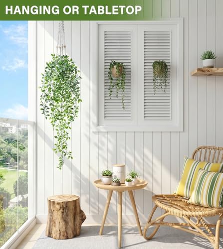 35.4" Fake Artificial Hanging Plant, Faux Mandala Ivy Vines Indoor - Image 4