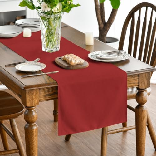 Artoid Mode Red Table Runner, Seasonal Christmas Washable Kitchen Dining Table Decoration for Home Party Decor 13x36 Inch - Image 2