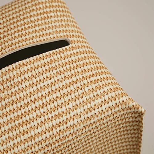 OLETHA Square Tissue Box Cover, Desk Decor, Rattan Embossing, 2 Pack - Image 3